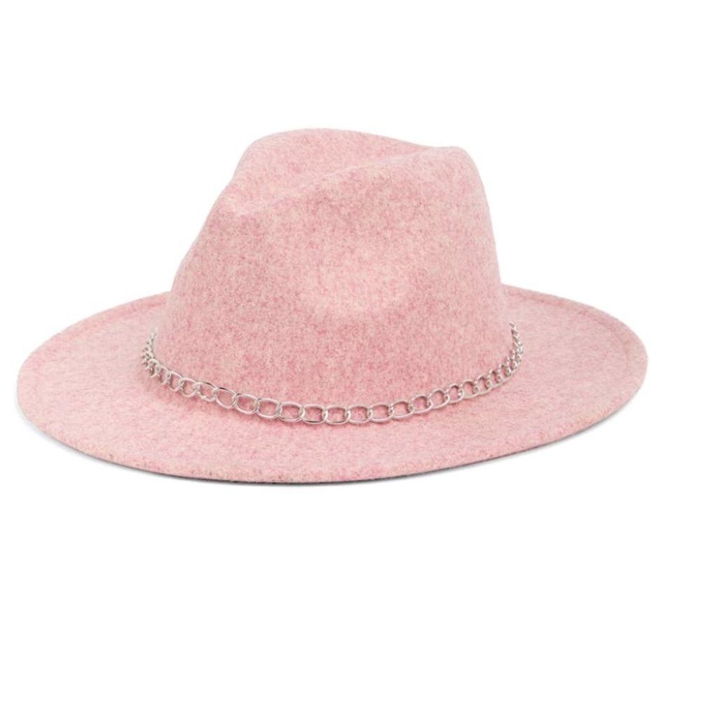 NWT VINCE CAMUTO DELICATE CHAIN FELT PANAMA HAT IN COLOR BLUSH WOMENS